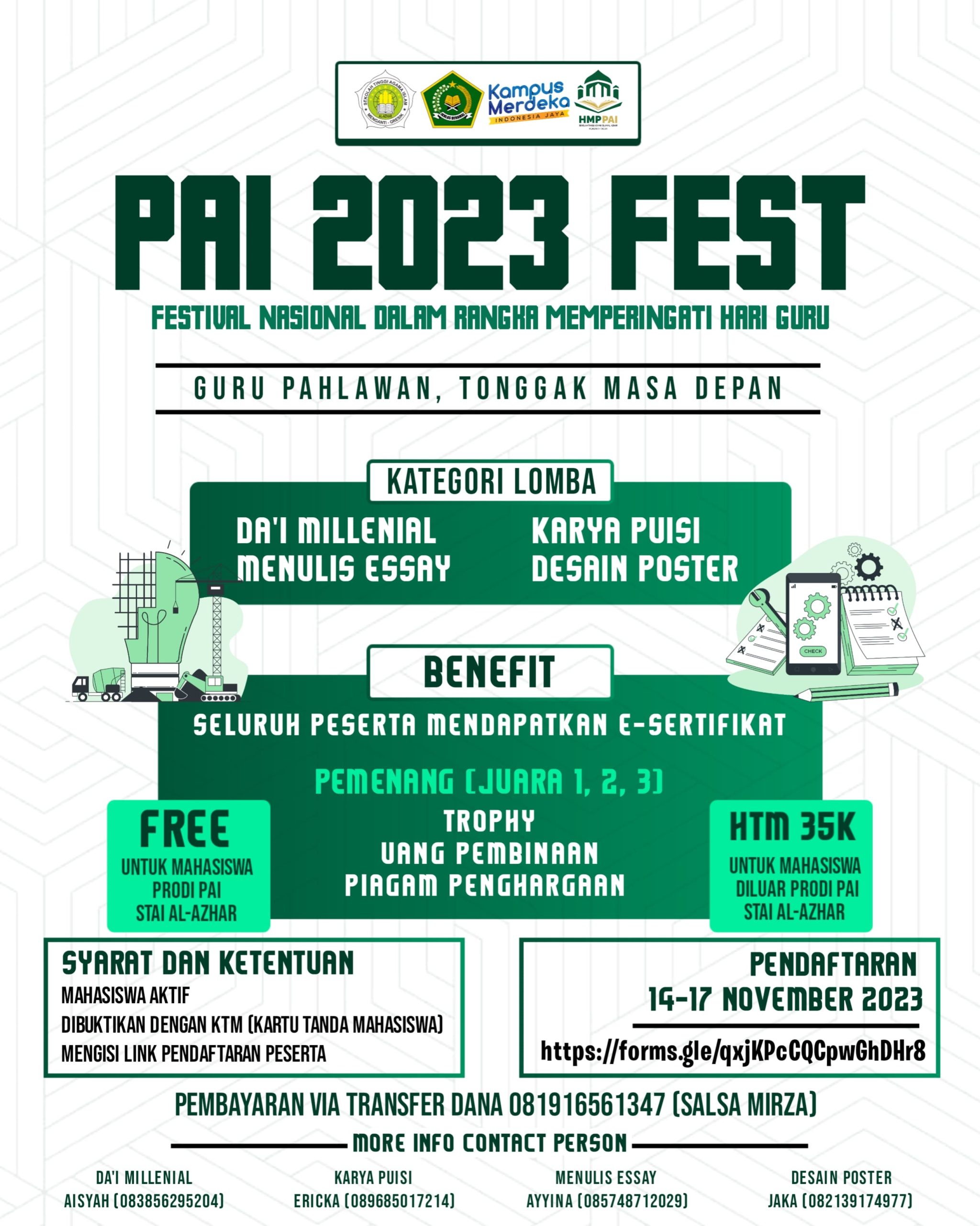 Read more about the article Mahasiswa Semester 7 mengikuti Lomba Festival Nasional Dalam Rangka Memperingati Hari Guru