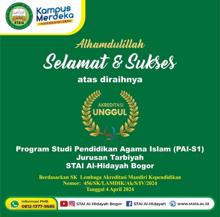 Read more about the article Reakreditasi Prodi PAI STAI Al-Hidayah Bogor Raih Predikat Unggul dari LAMDIK